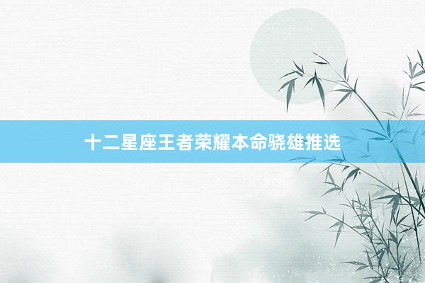 十二星座王者荣耀本命骁雄推选
