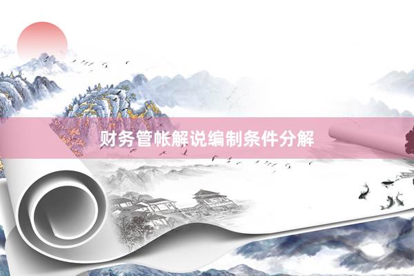 财务管帐解说编制条件分解